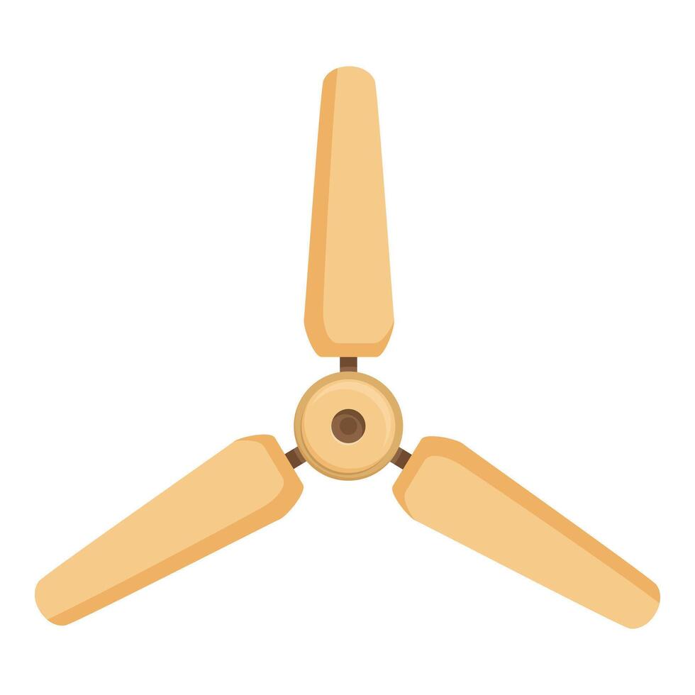 Ceiling fan rotating to keep room cool during summer heat vector