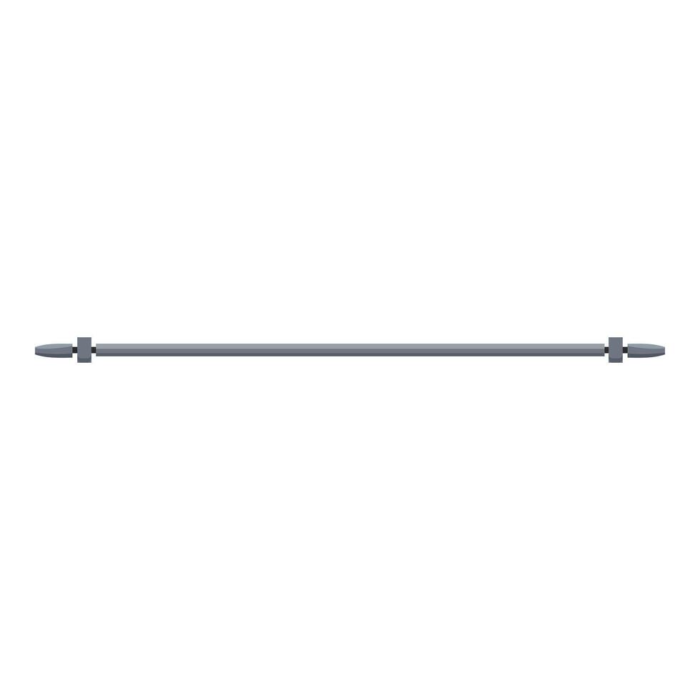 Long metal rod with hexagonal nuts connecting to threaded rods on white background vector