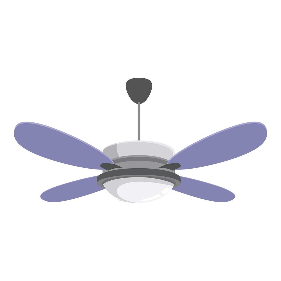 Modern ceiling fan rotating and providing cooling airflow vector
