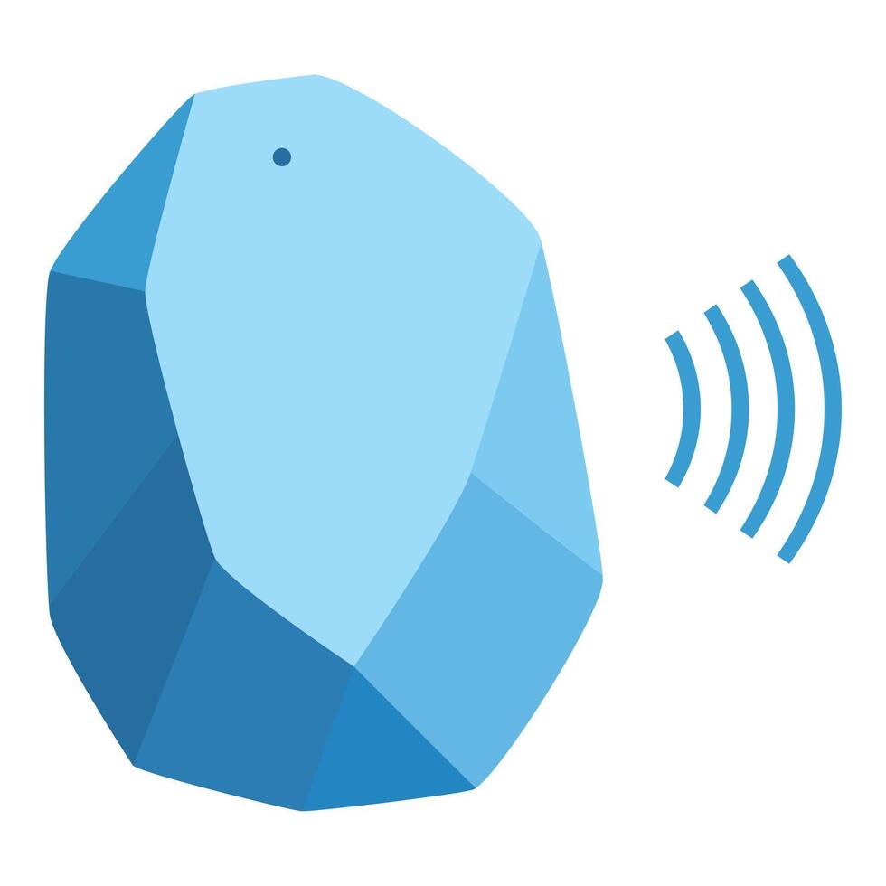 Bluetooth tracker sending signal, modern wireless technology for locating items vector