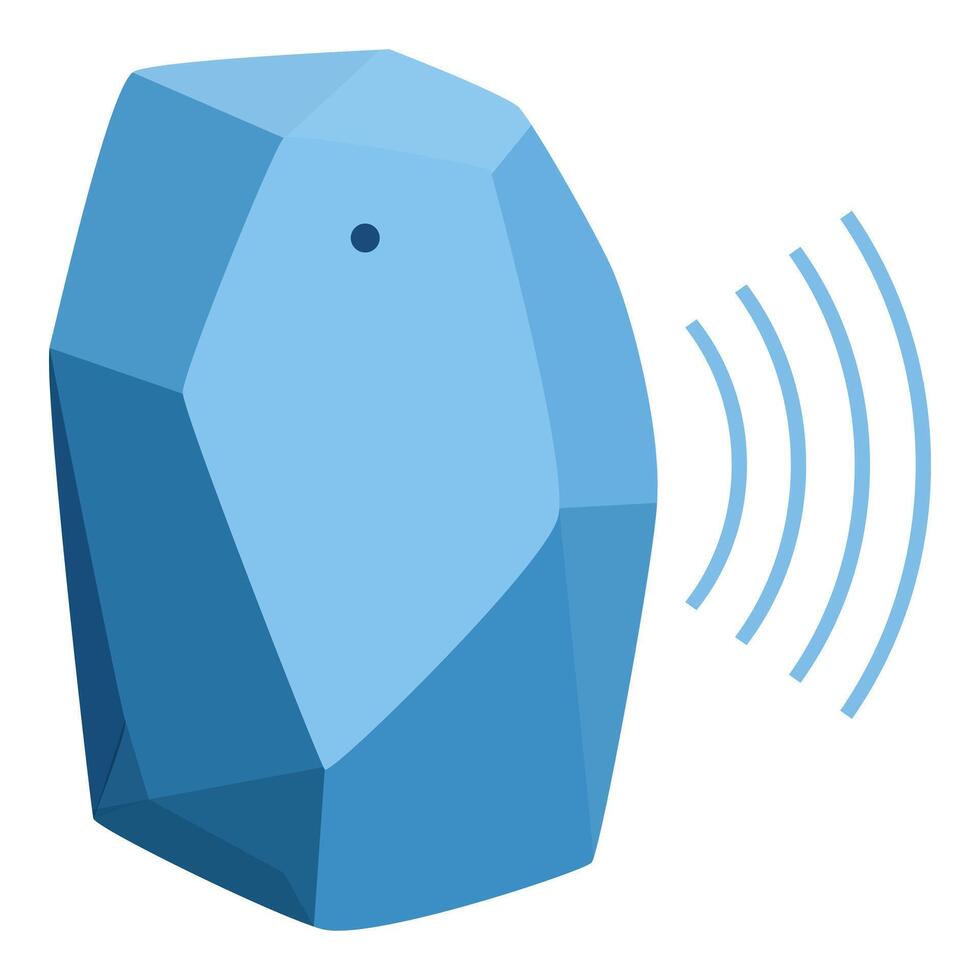 Bluetooth tracker sending signal for easy finding of belongings vector