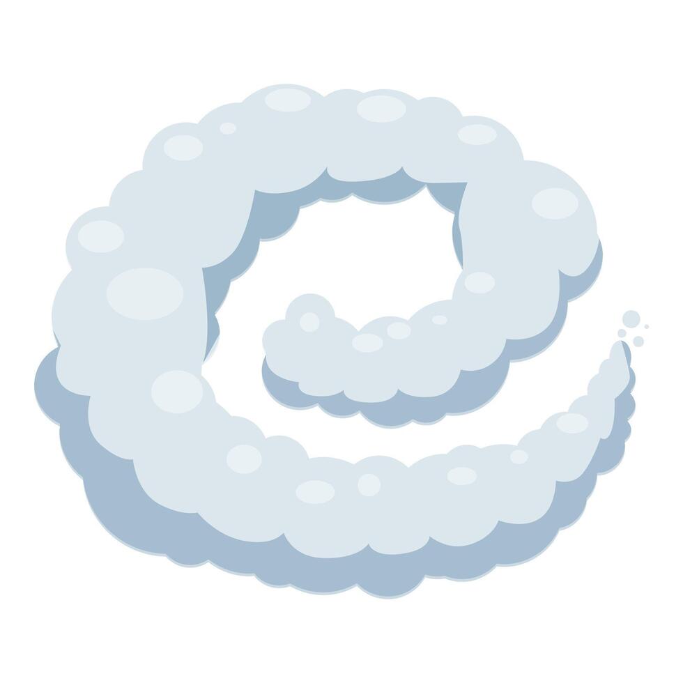 Cartoon smoke cloud rotating and forming a spiral shape vector