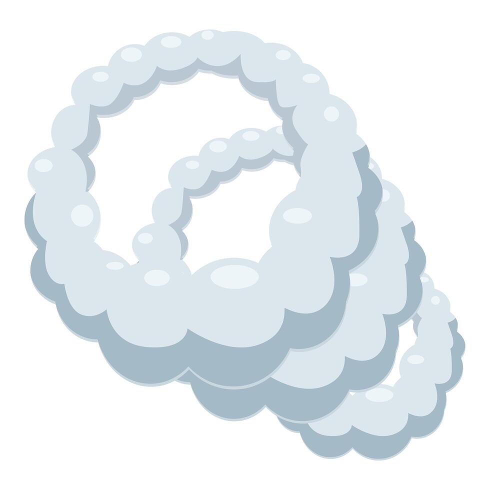 Round smoke rings creating a pattern on white background vector