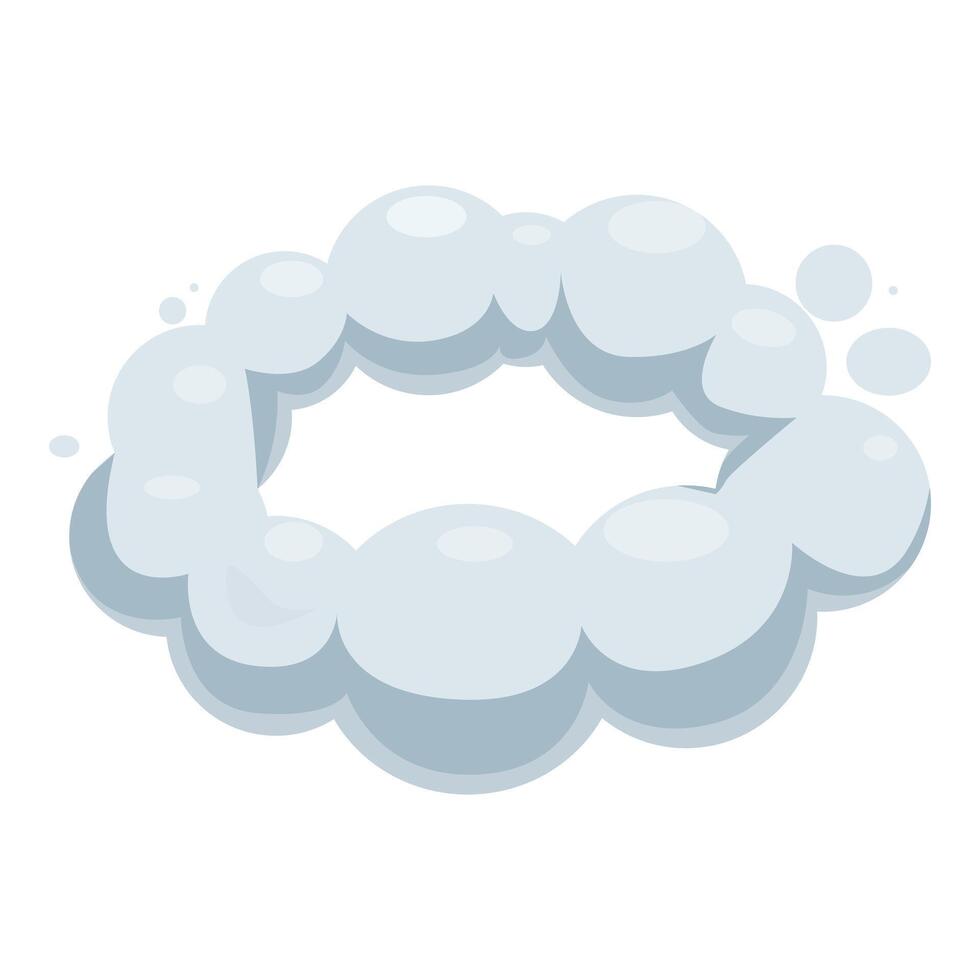 Round smoke cloud frame floating isolated on white background vector