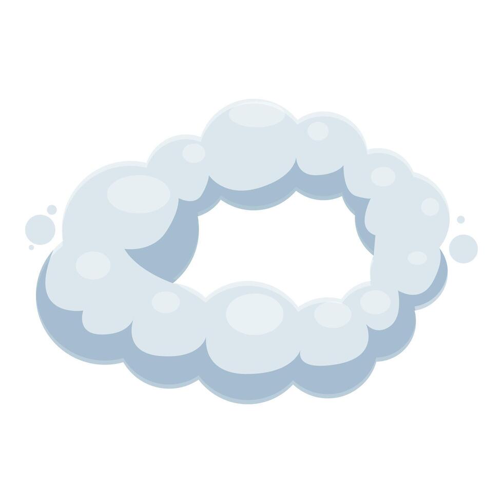 Round frame of cartoon clouds creating empty space vector