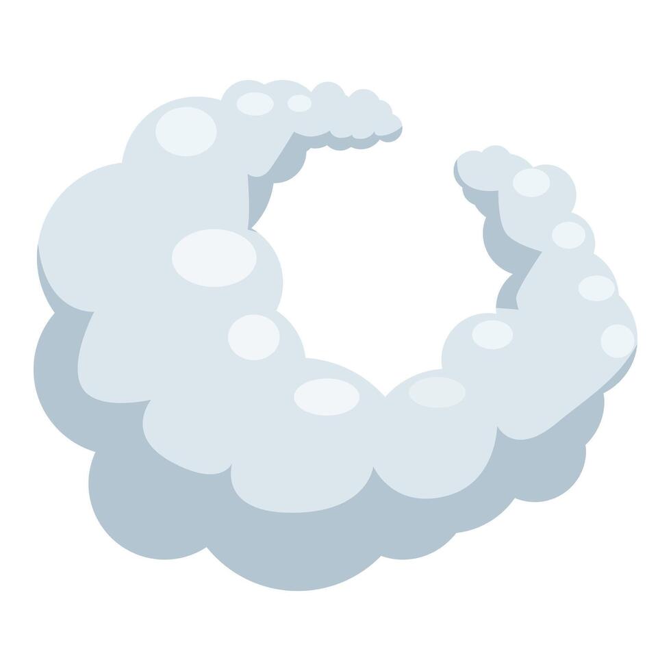 Crescent shape cloud forming a circle in the sky vector