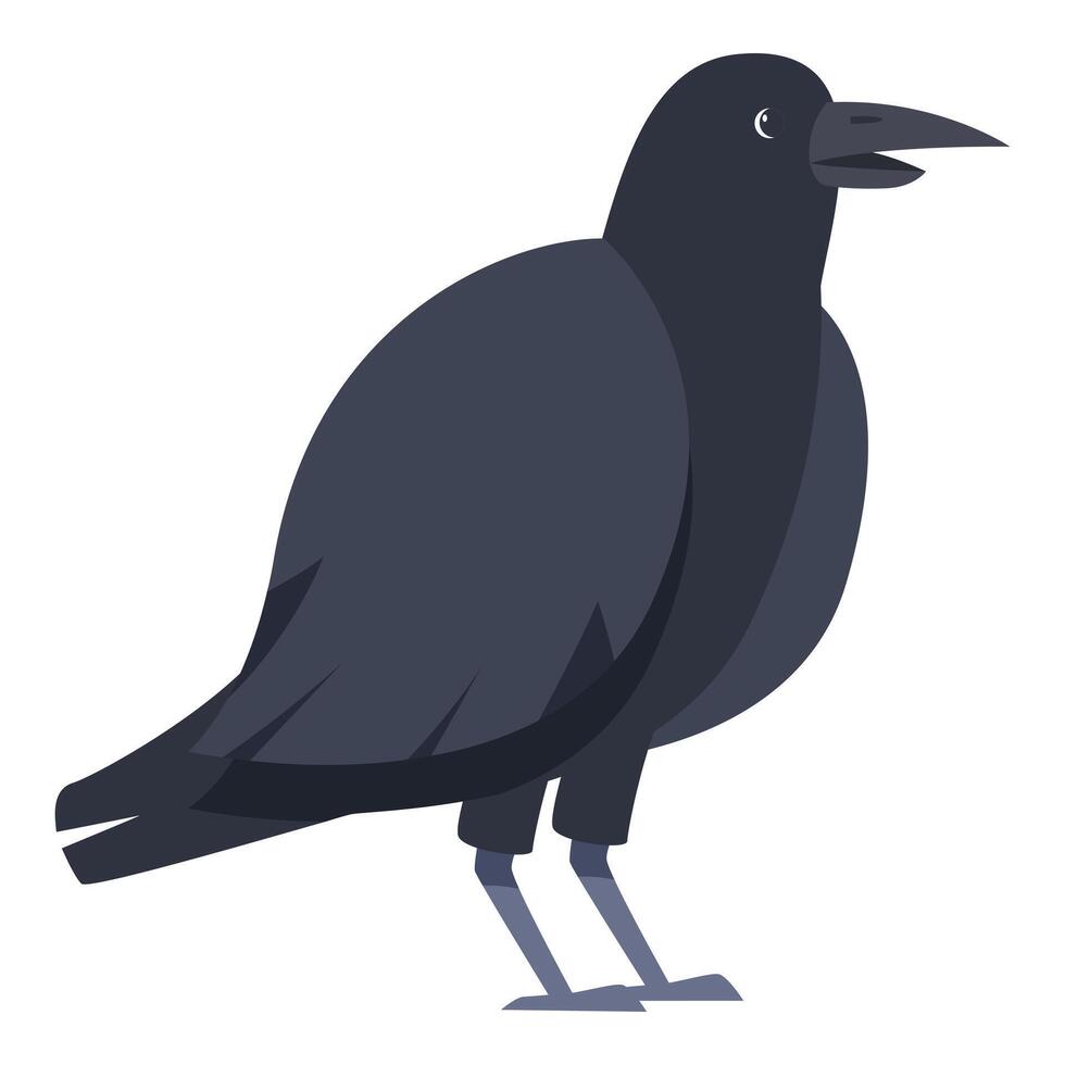 Cartoon crow standing and cawing on white background vector