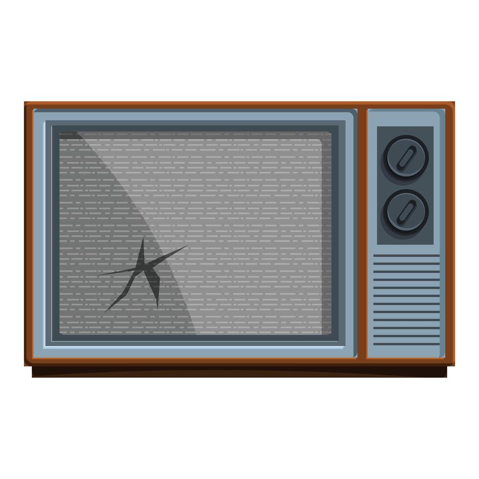 Old broken television showing static noise on white background vector