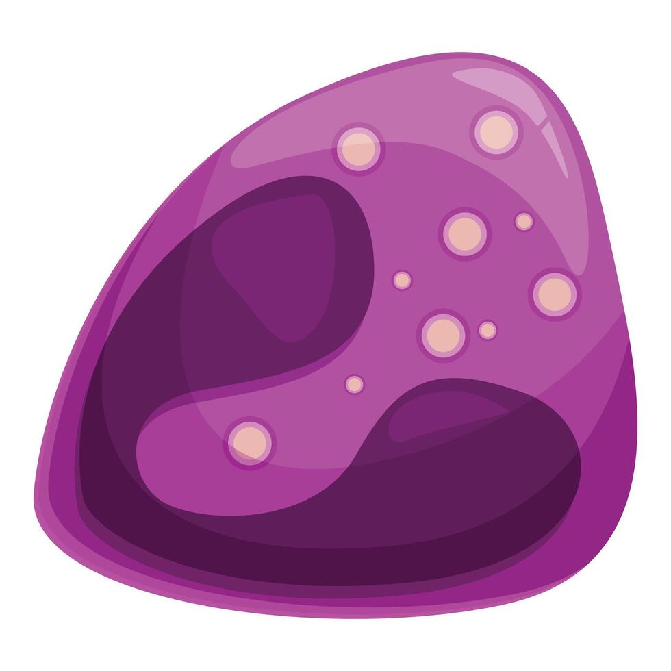 Purple amoeba showing nucleus and cytoplasm on white background vector