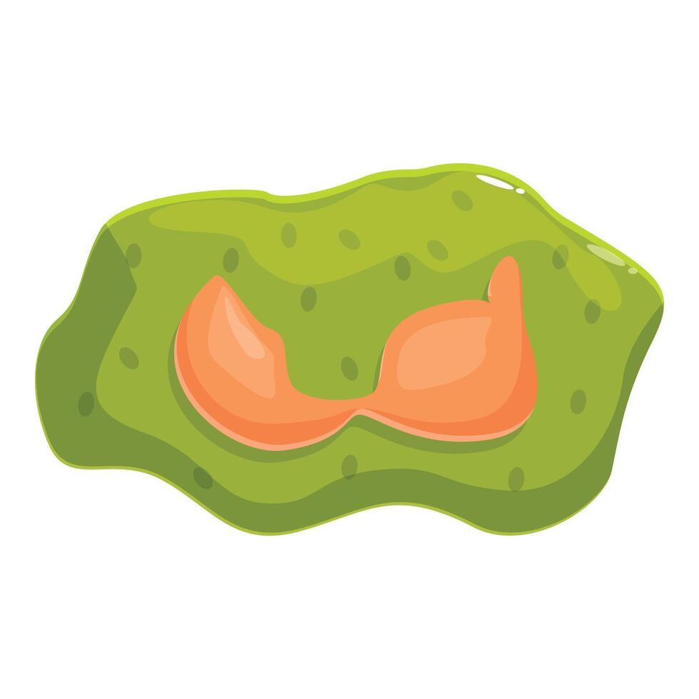 Orange bikini top lying on a green slime puddle vector