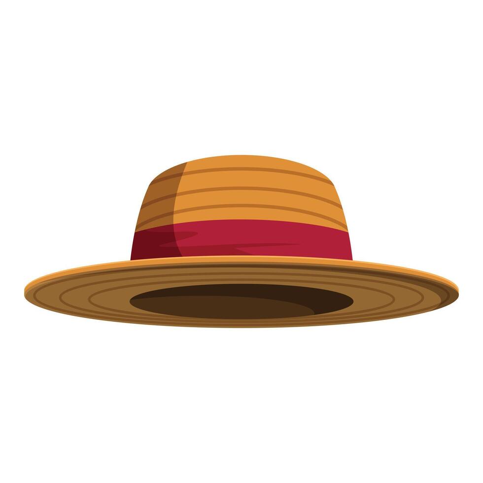 Elegant straw hat with red ribbon symbolizing summer vibes vector