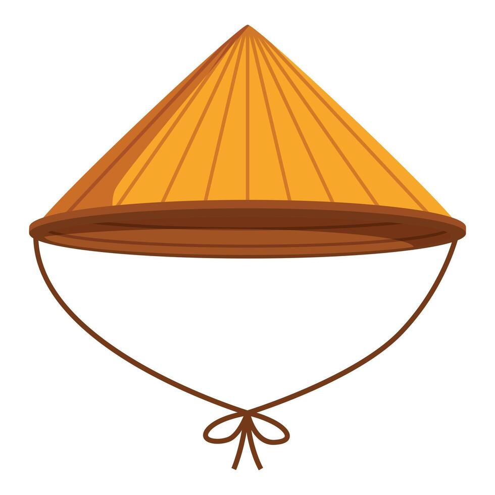 Traditional asian conical hat protecting from sun or rain vector