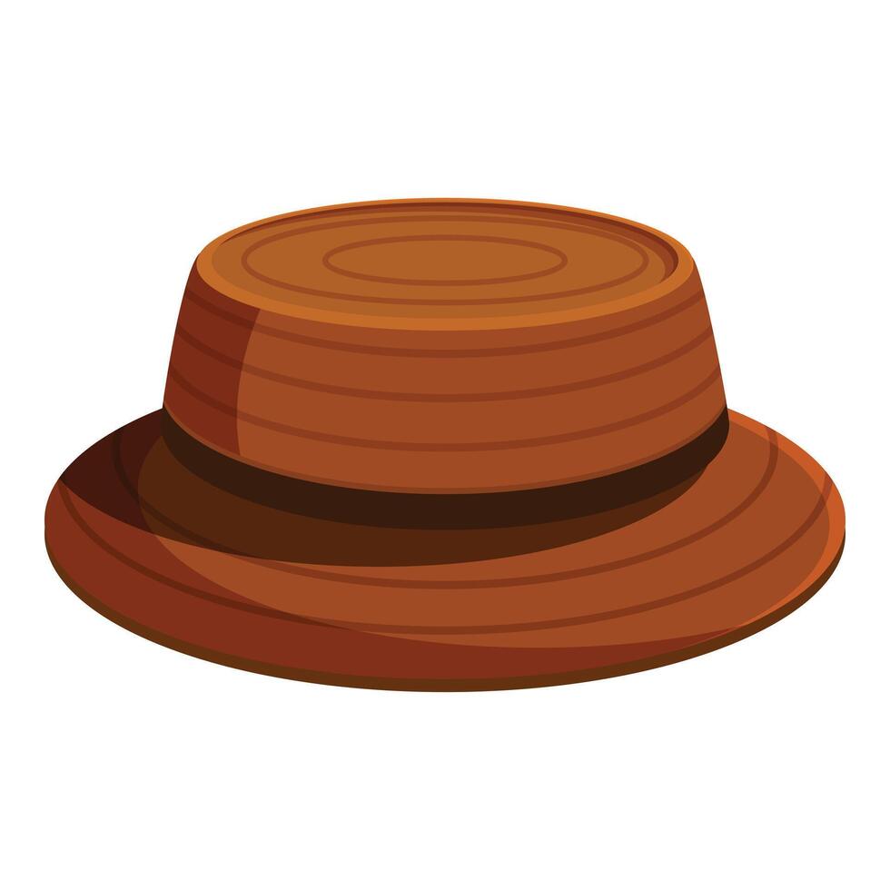 Brown pork pie hat sitting on white background vector