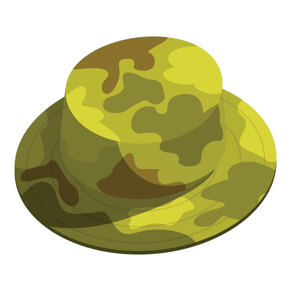 Camouflage bucket hat showing military style and fashion vector