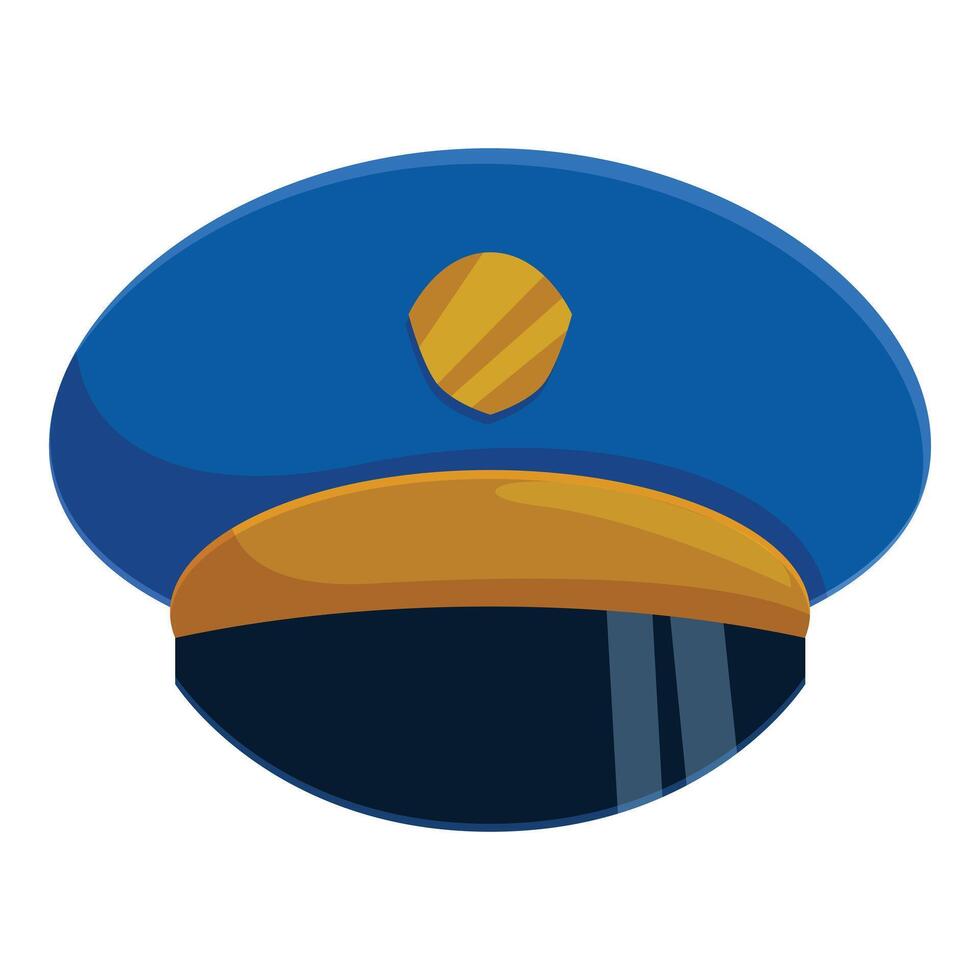Blue police hat with gold badge representing law enforcement vector