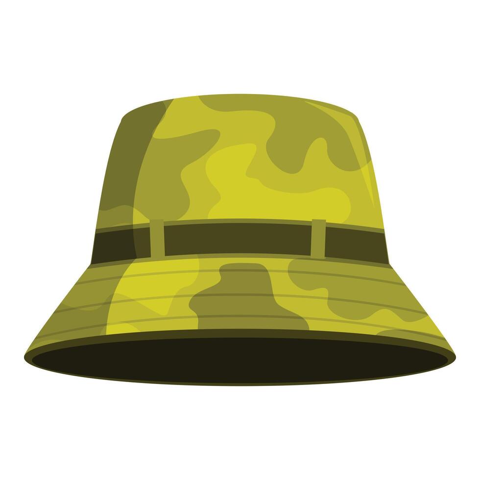 Camouflage bucket hat providing sun protection and style vector