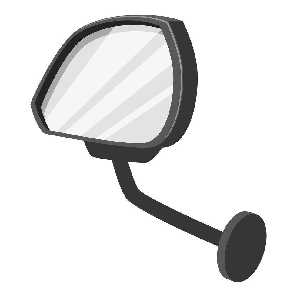 Side rearview mirror reflecting light on white background vector