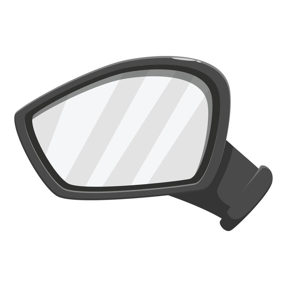 Side rearview mirror reflecting empty road on white background vector