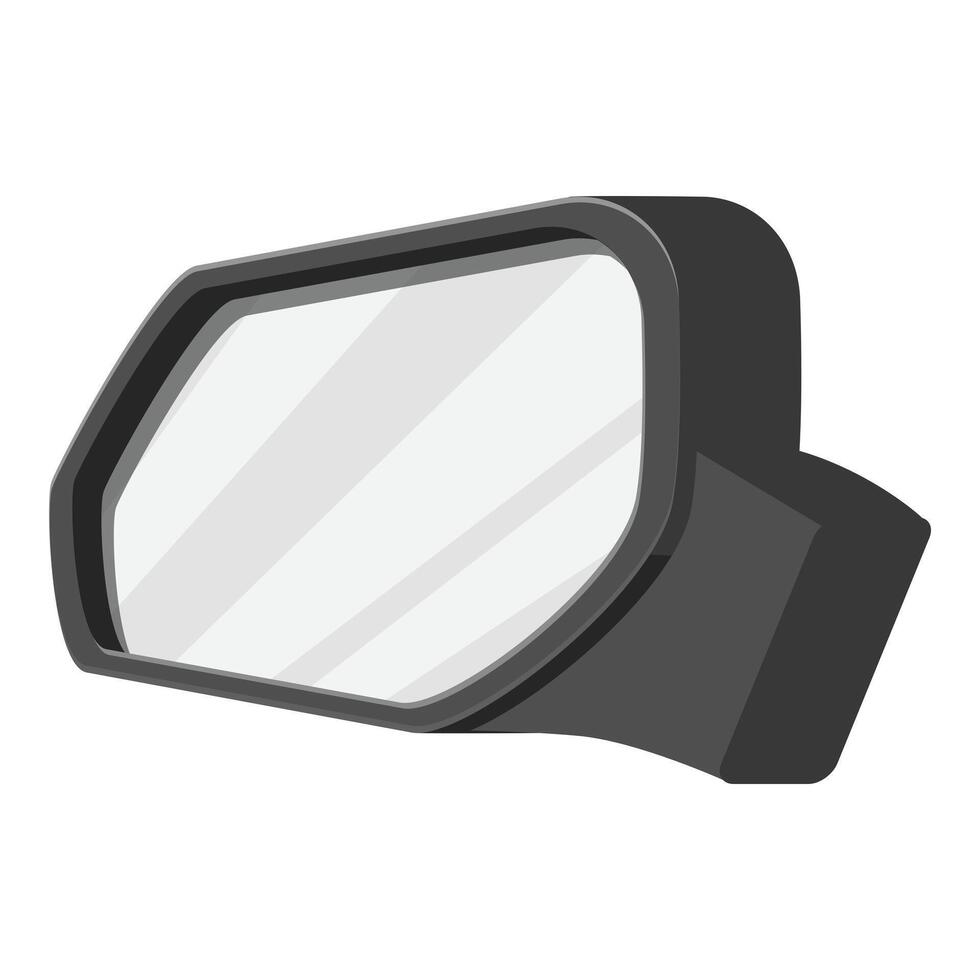 Side rearview mirror reflecting empty road on white background vector