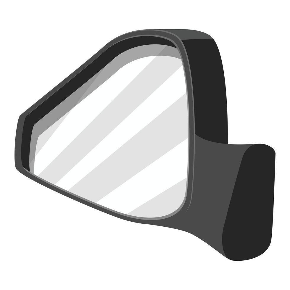 Side rearview mirror reflecting light and shadow vector