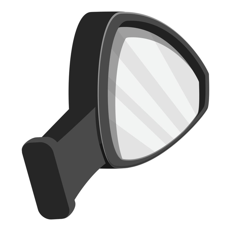 Modern car side mirror reflecting light on white background vector