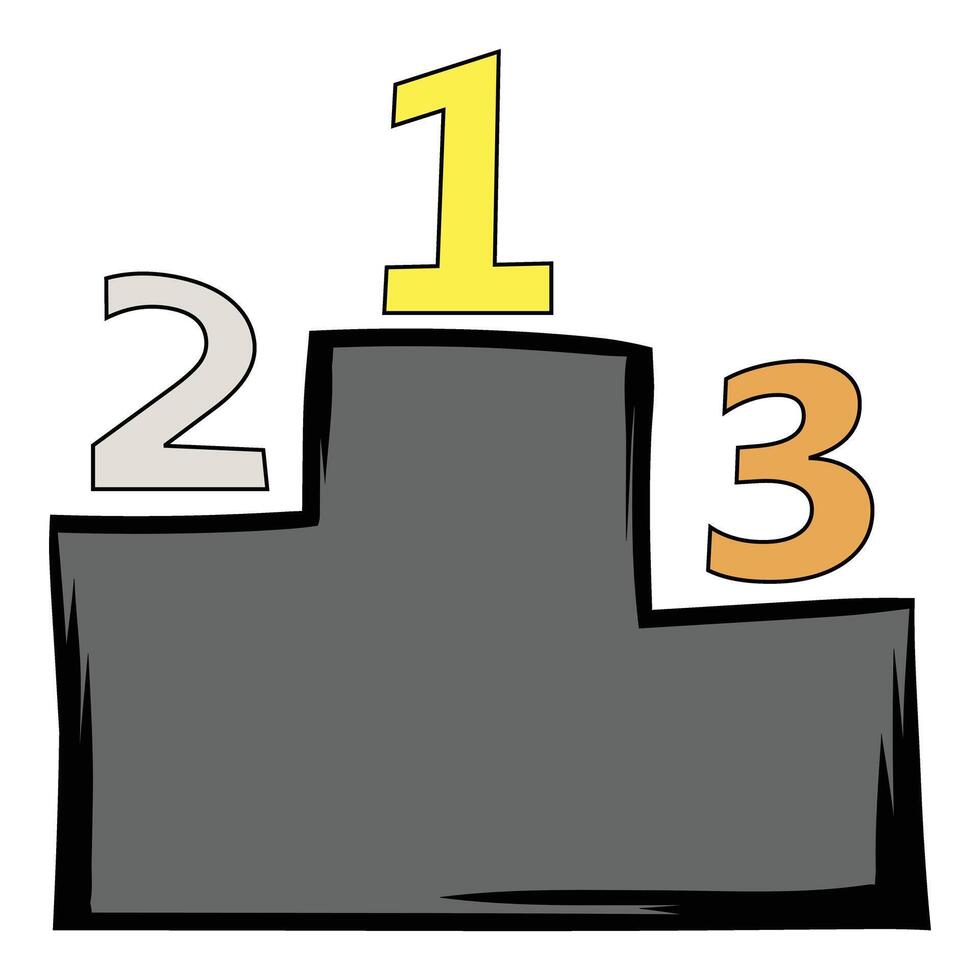 Winners podium showing first, second and third place vector