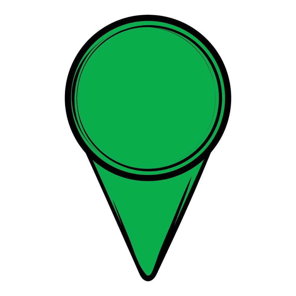 Green location pin icon showing a place on map vector