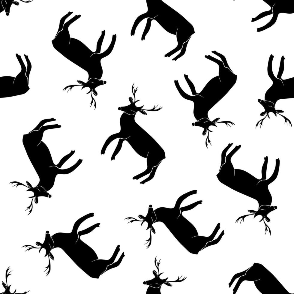 A unique design showcasing various black deer silhouettes arranged artistically vector