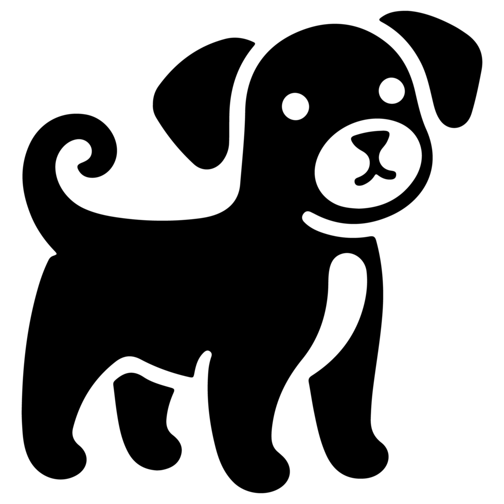 Adorable Baby Dog Outline png