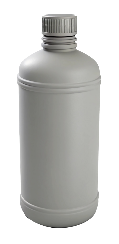 3D Plastic Bottle - No Shading, Clean Design png