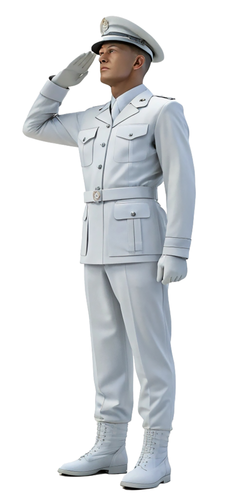 Military Salute 3D Character Model png