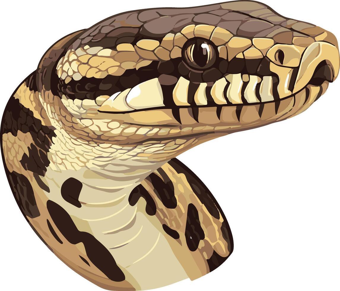 cute simple African rock python clipart vector