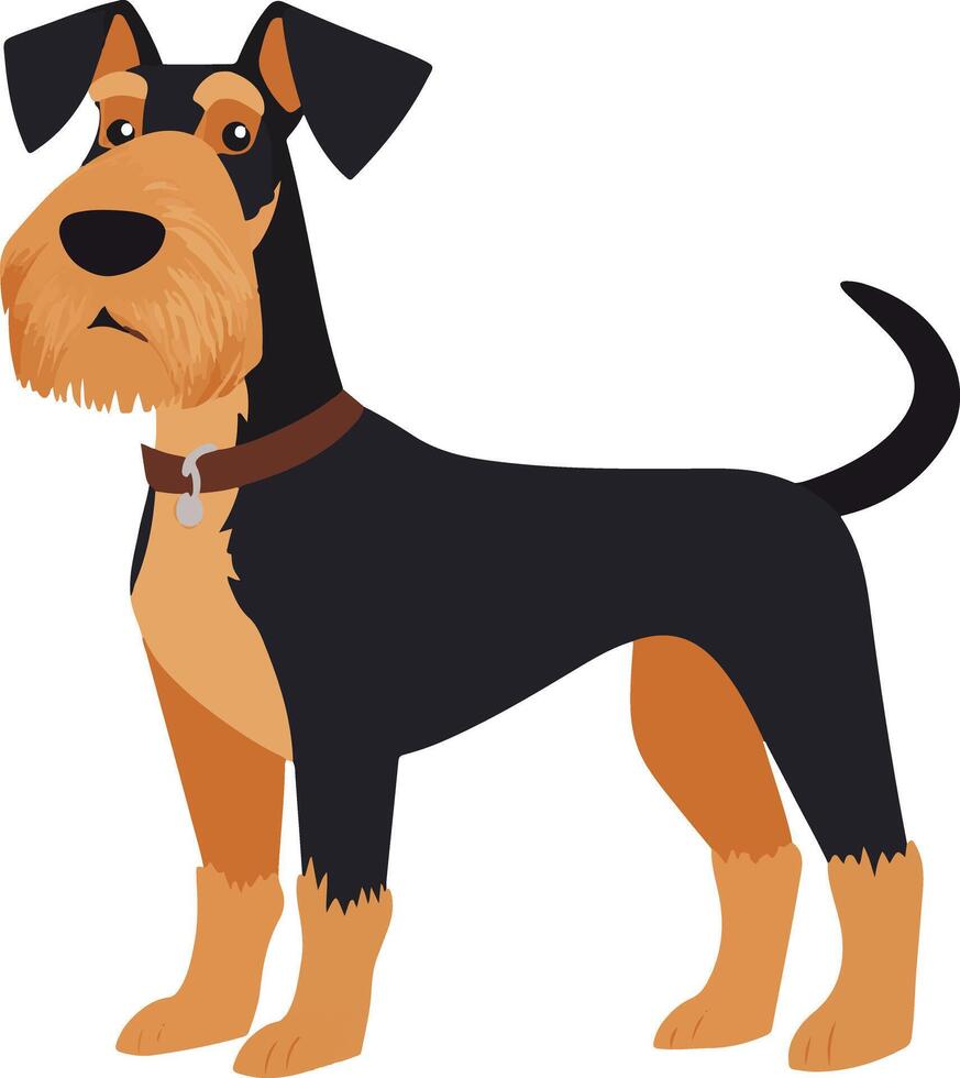adorable cute simple airedale terrier clipart vector