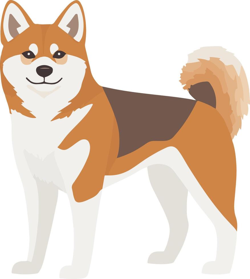 adorable cute simple Akita clipart vector