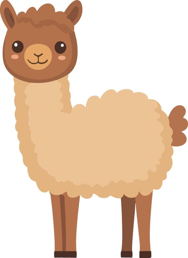 adorable cute simple alpaca clipart vector