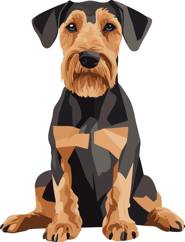 lovely cute simple airedale terrier clipart vector