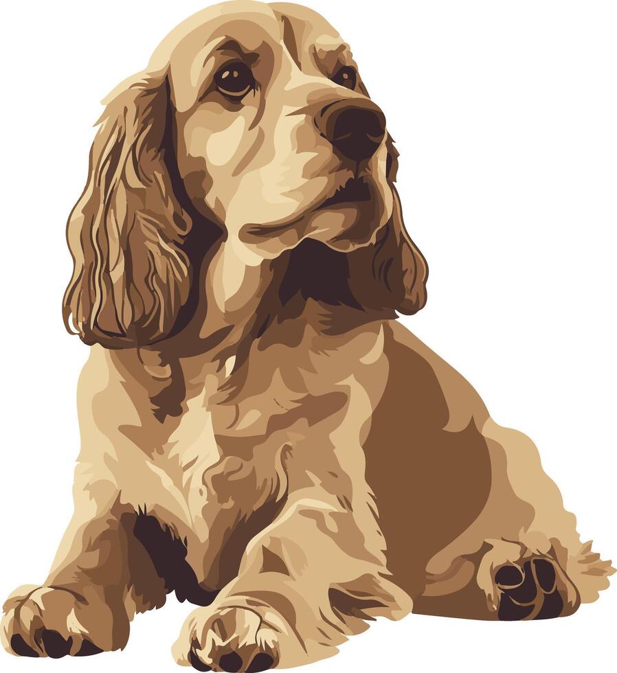 sweet cute simple American Cocker Spaniel clipart vector