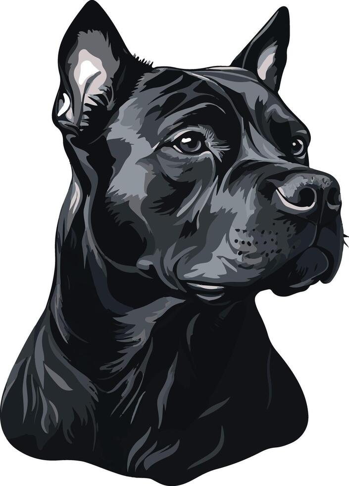 sweet cute simple American Pit Bull Terrier clipart vector