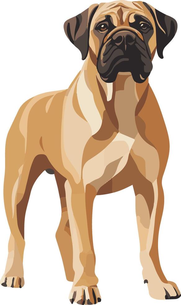 cute simple Mastiff clipart vector
