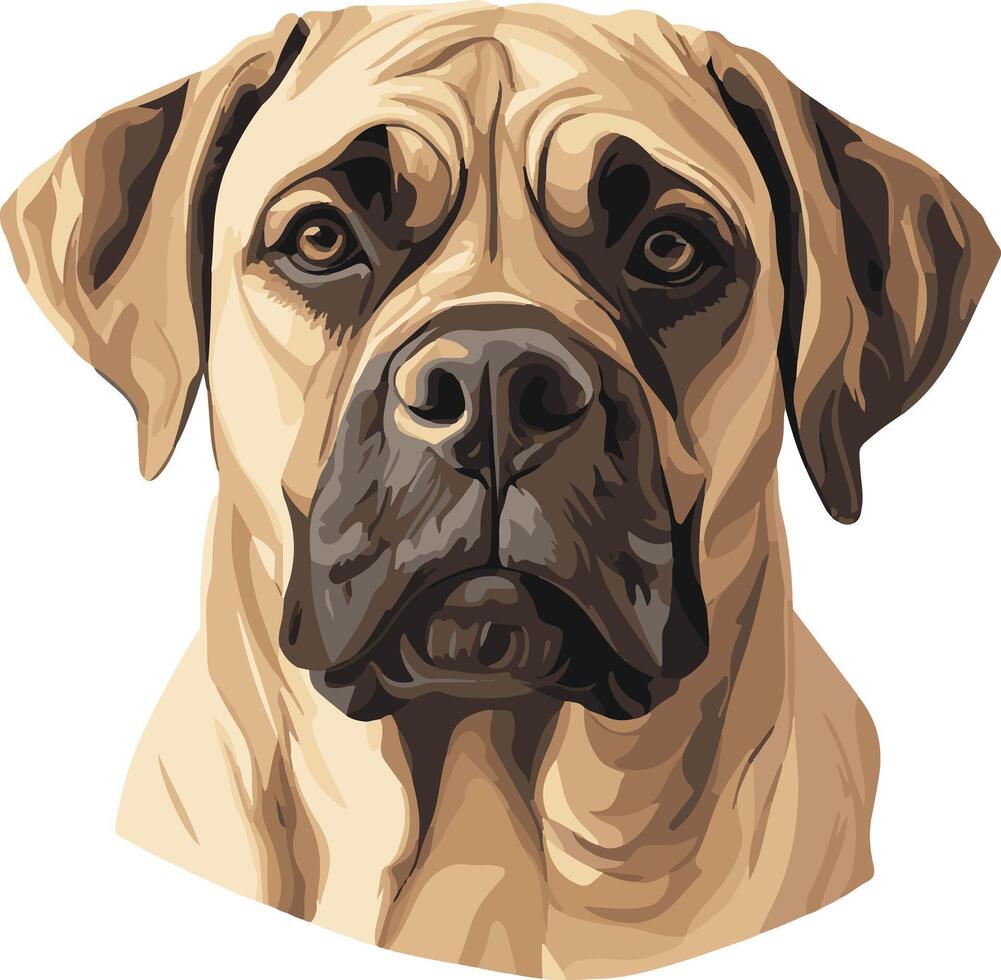 adorable cute simple mastiff clipart vector