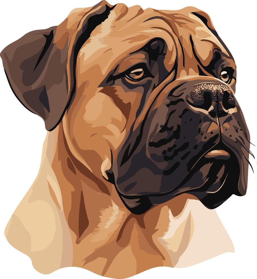 sweet cute simple mastiff clipart vector