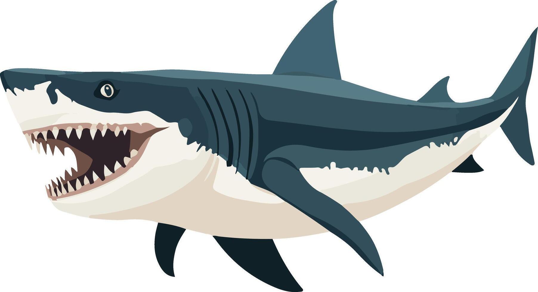 cute simple Megalodon clipart vector