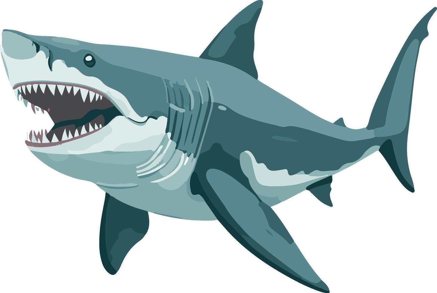 sweet cute simple Megalodon clipart vector