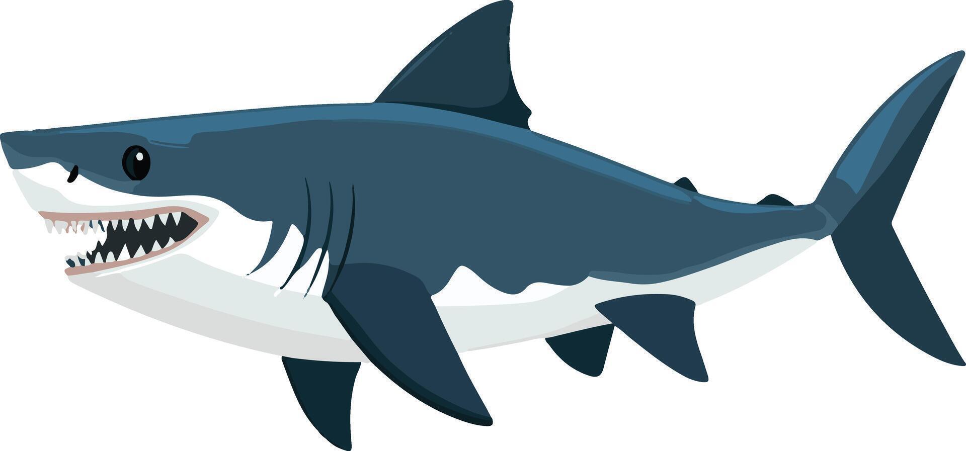 lovely cute simple Megalodon clipart vector