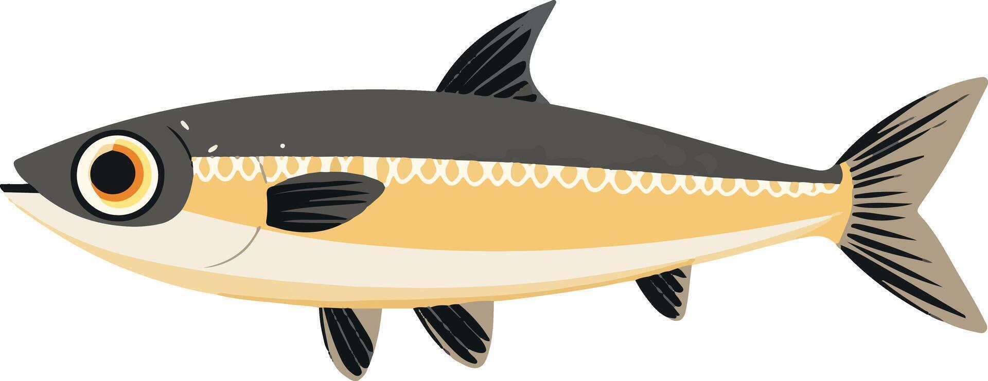 adorable cute simple minnow clipart vector