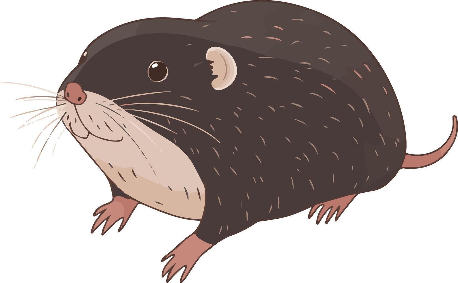 cute simple mole clipart vector