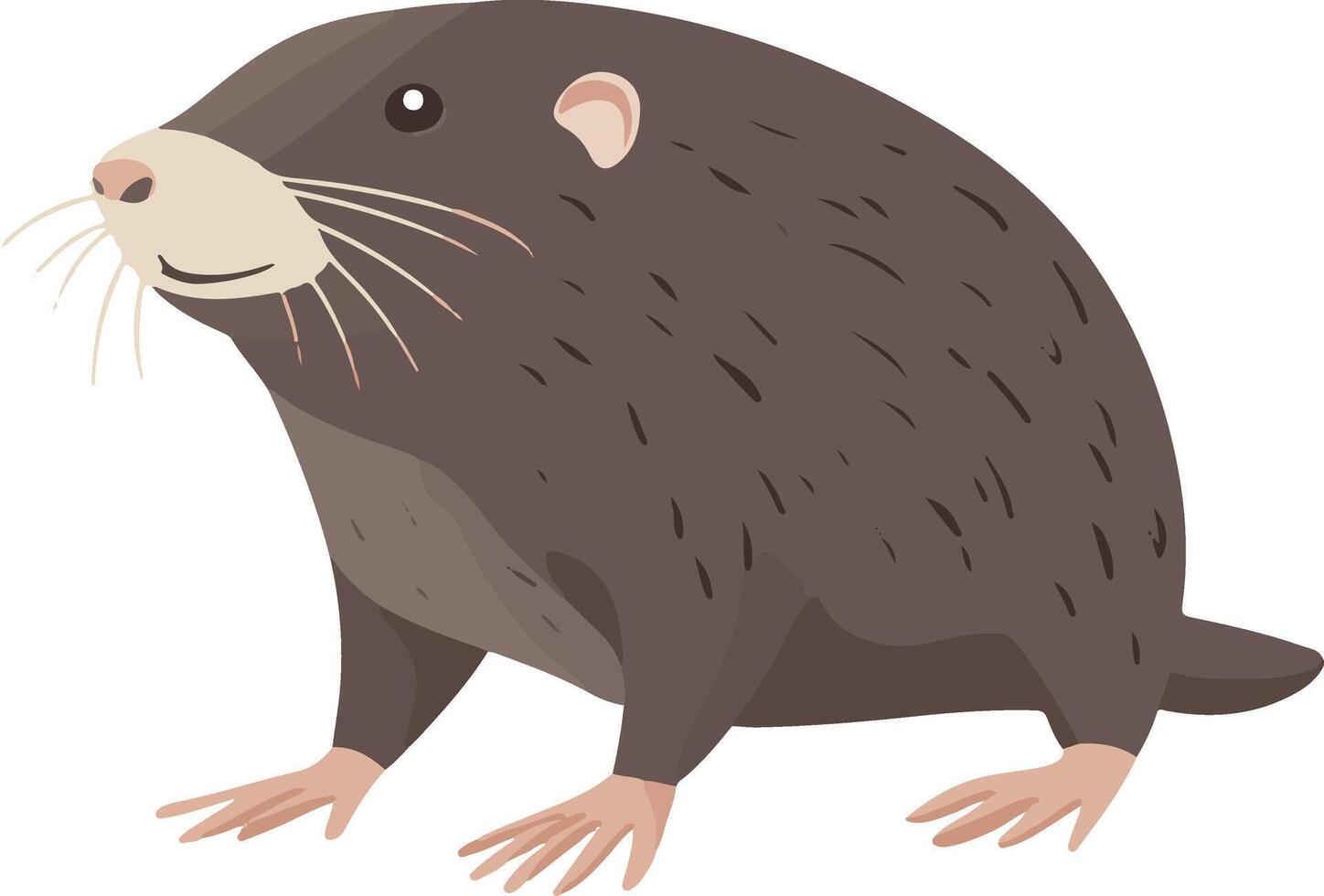 adorable cute simple mole clipart vector
