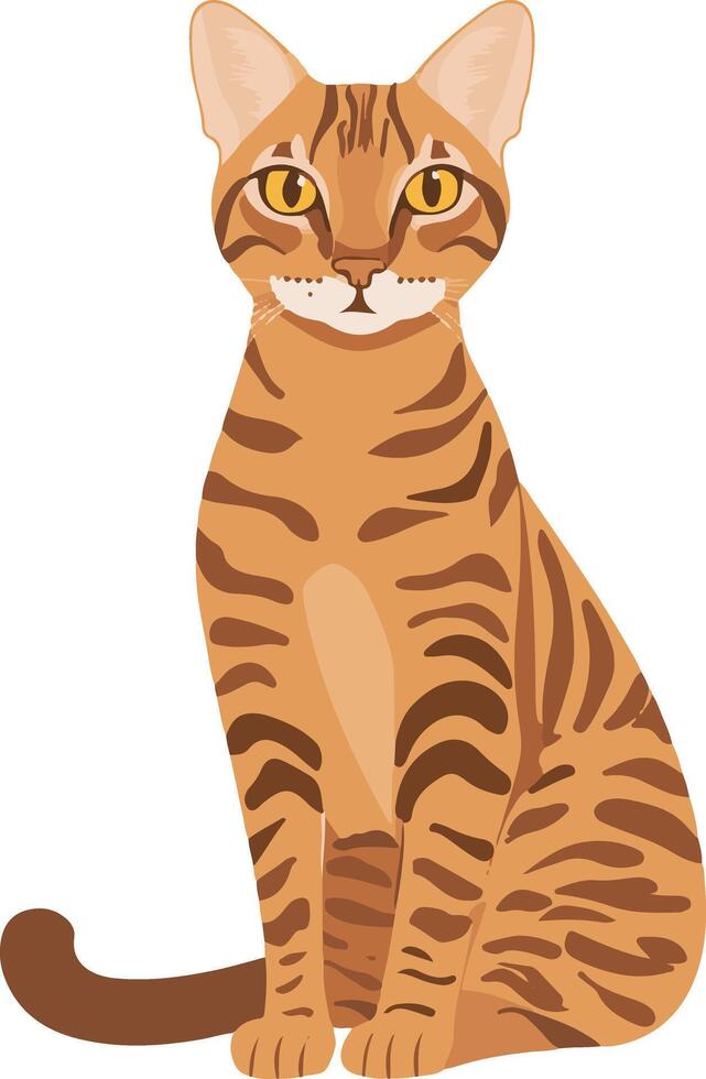 cute simple Ocicat clipart vector