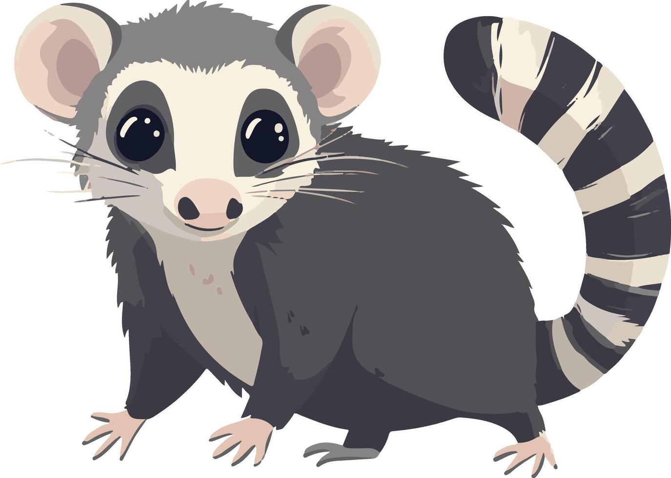 cute simple opossum clipart vector