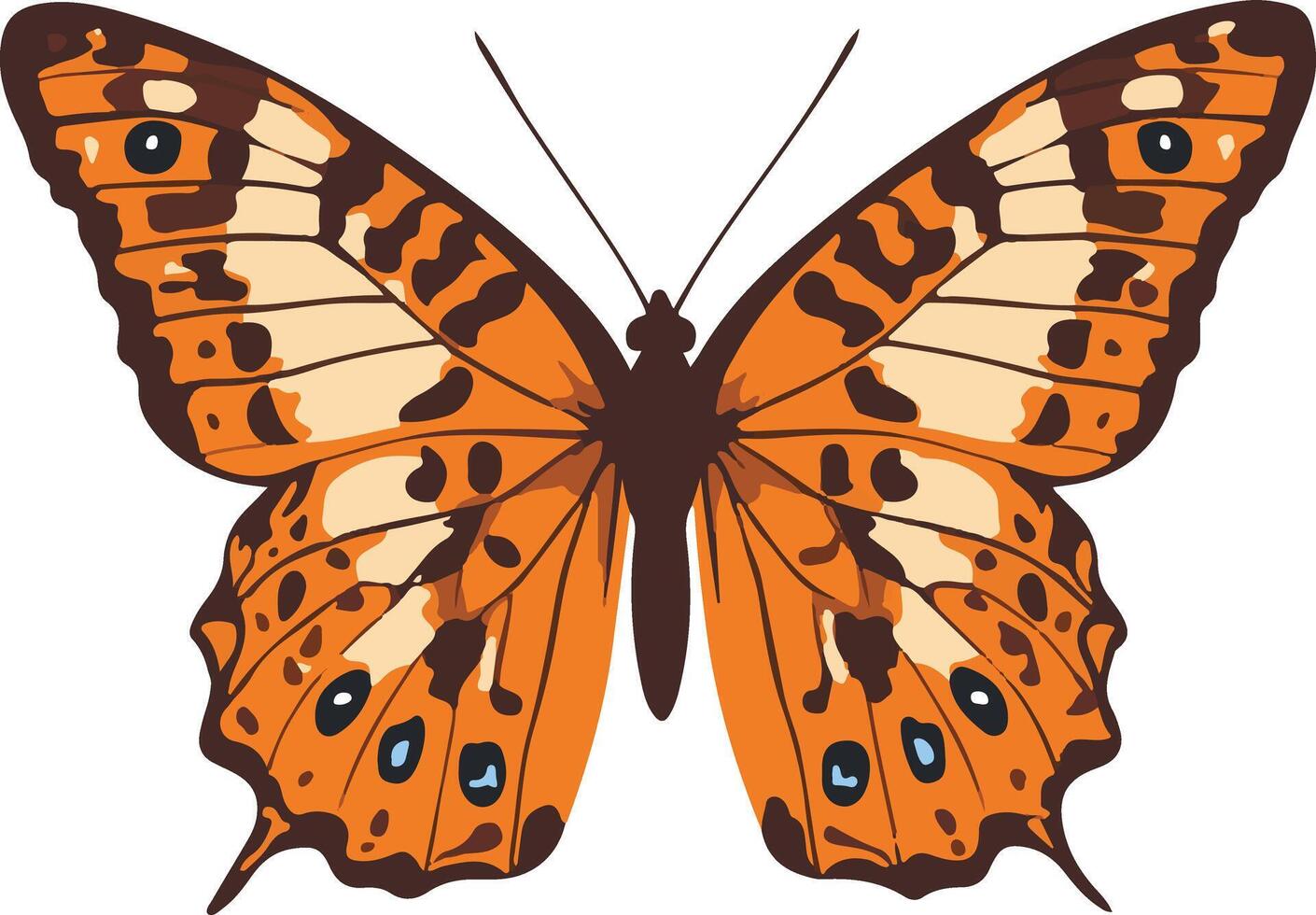 cute simple Oregon silverspot butterfly clipart vector
